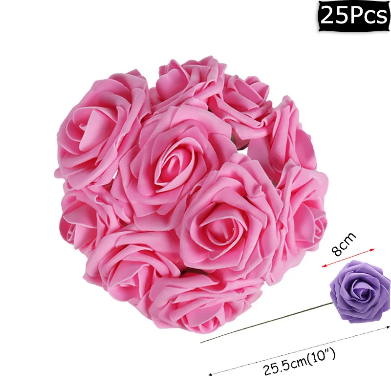 25pcs flowers MEIDDING первый 1-й декорации дня рождения девочка украшение душевой кабины Oh Baby номер воздушные шары фото плакат дети розовые подарки - Цвет: 25pcs flowers