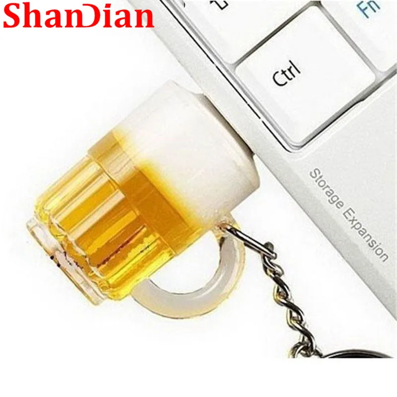 SHANDIAN Beer Keyshain USB флеш накопитель 32 ГБ 16 8 4 2 0 карта памяти U Stick|USB флэш-накопители| |