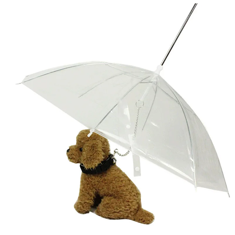 

Pet Umbrella Dog Leash Traveling Out Walking Traction Teddy Bichon Dogs Pets Accessories Portable Transparent Rain Gear Products