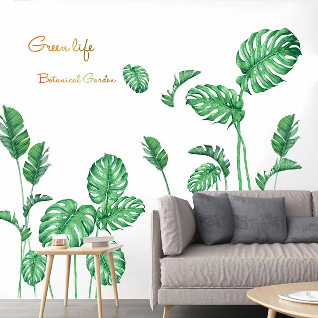 DIY Wall Sticker Beach Tropical Palm Leaves Stickers GREEN LIFE BATANICAL GARDEN Art Vinyl Decal Mural Kids Room Home Decor F113 | Дом и сад