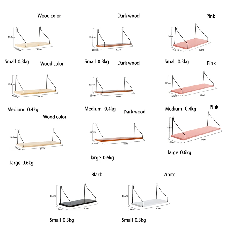Железная деревянная подвесная декоративная настенная полка в скандинавском