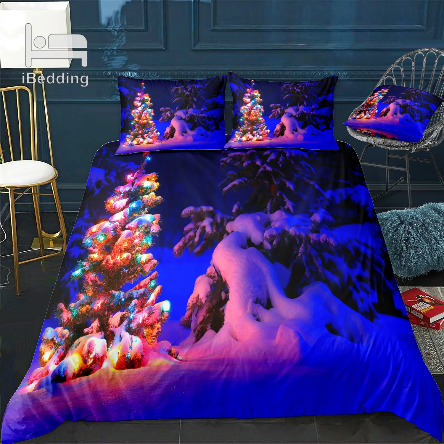 С Новым Годом Счастливого Рождества 3D комплект постельного белья с принтом