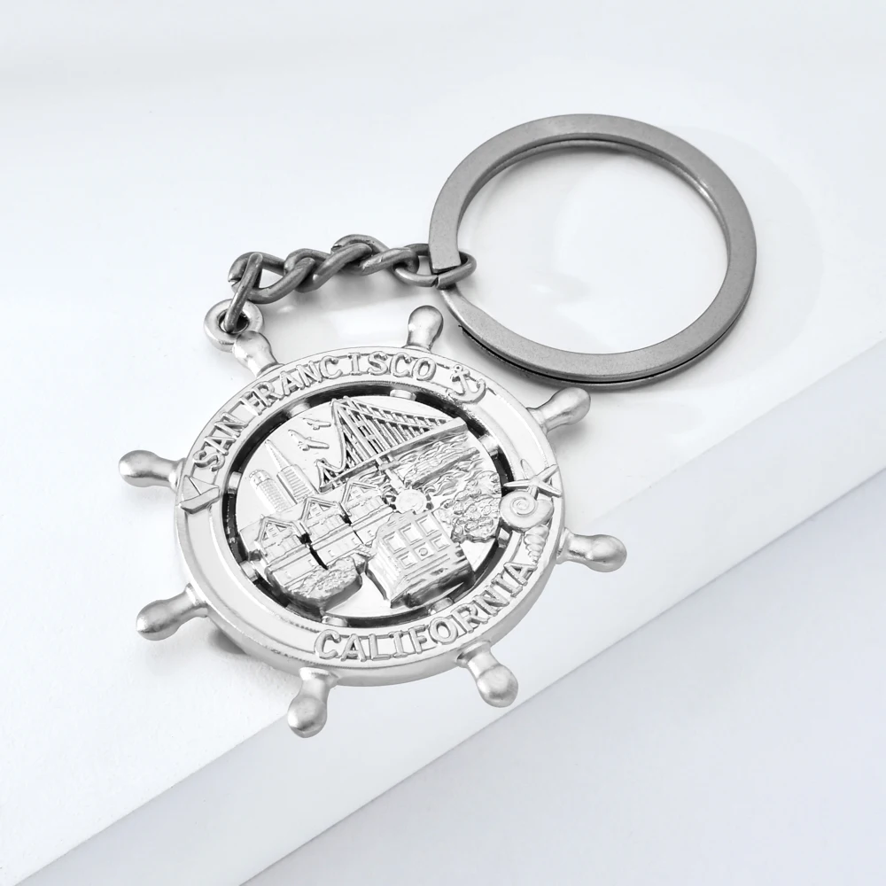 Vicney Rudder брелок Сан Франсиско US сувенир из поездки подарок для друга серебряный