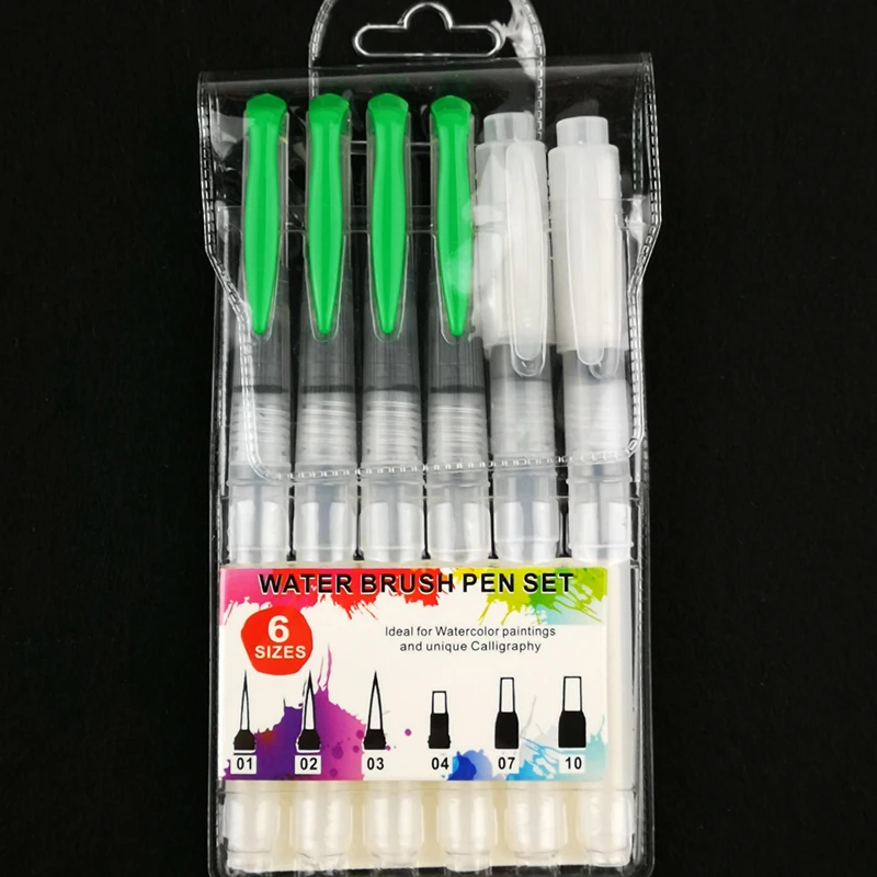 YDNZC 6 шт. 1 комплект портативные маркеры кисть для краски сверхмощный водный цвет