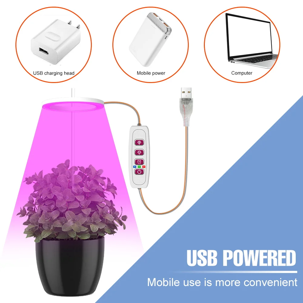 Светодиодная кольцевая лампа в форме ангела для растений USB фитолампа комнатных