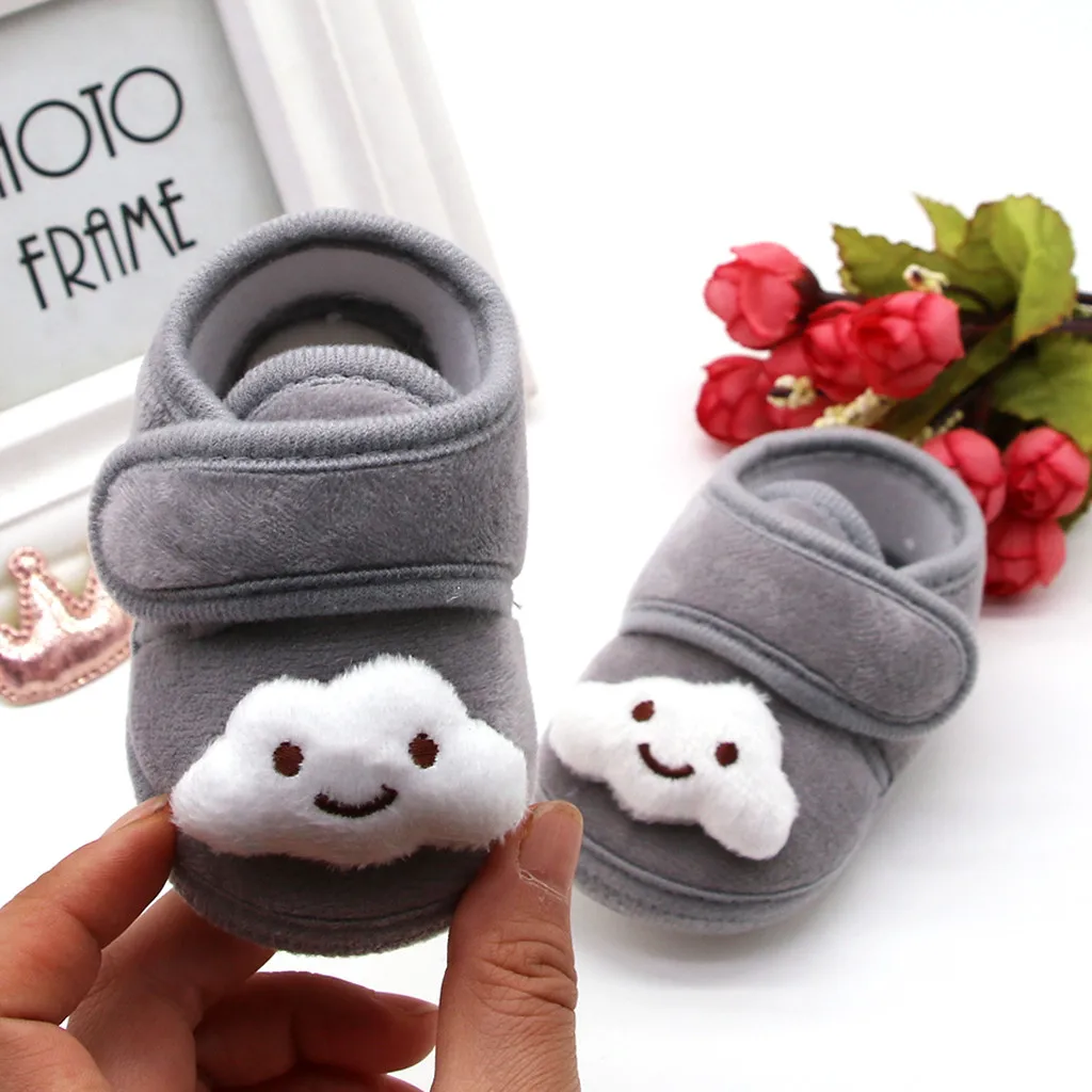 Cute Fashion Baby Girl Shoes Infant Newborn Girls Plush Stars Cloud Winter Boots Soft Sole Warm Gift For Your |