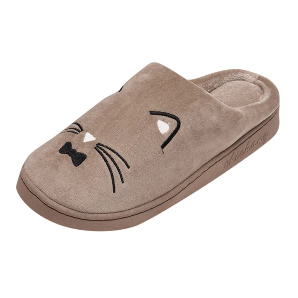 Простая Женская Мужская обувь для пар зимние теплые Нескользящие домашние