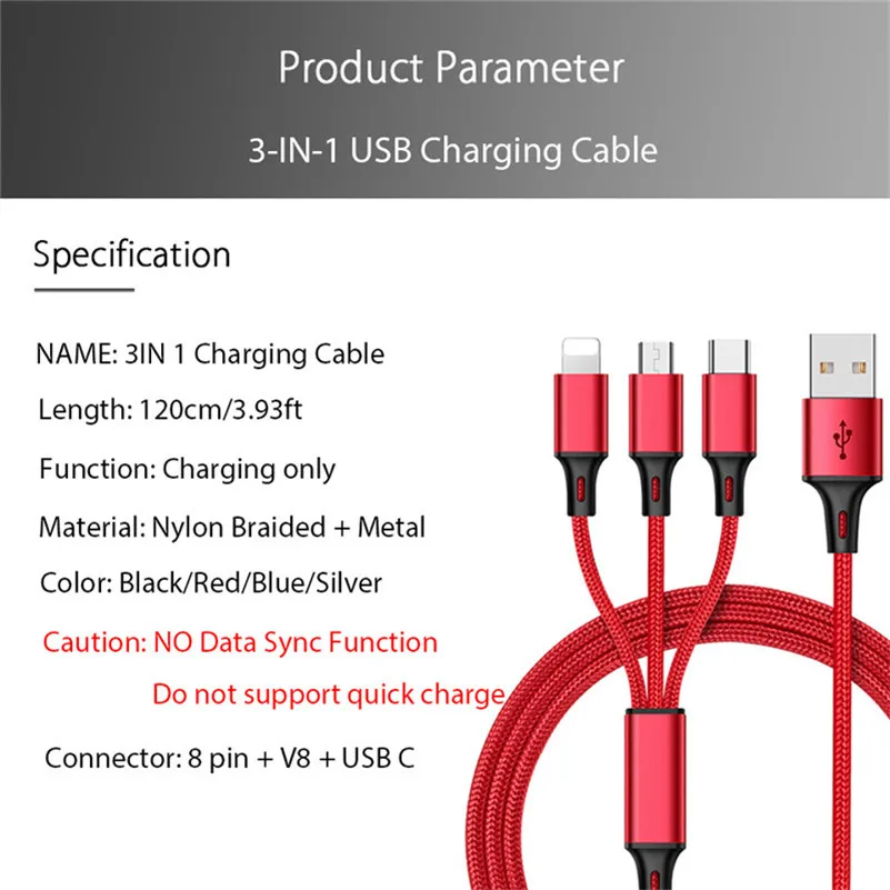 3 в 1 Micro USB Type C мульти зарядный кабель для huawei honor 9x 8x 8c 7c note 10 9 9i play 7a 7x magic 2 meizu 15 16th pro