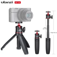 Ulanzi MT-08 DSLR SLR Phone Vlog Tripod Cold Shoe Phone Mount Holder Microphone LED Light Tripod for Gopro 9 Yi Sony A6400 A6300