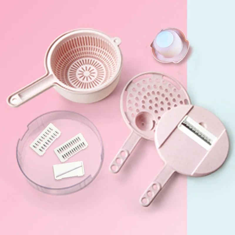 Pink Round sharp Овощерезка Терка слайсер инструмент для чистки картофеля, моркови, сыра, лука стальное лезвие мандолина кухонные принадлежности, фрукты Инструменты - Цвет: Pink Round sharp