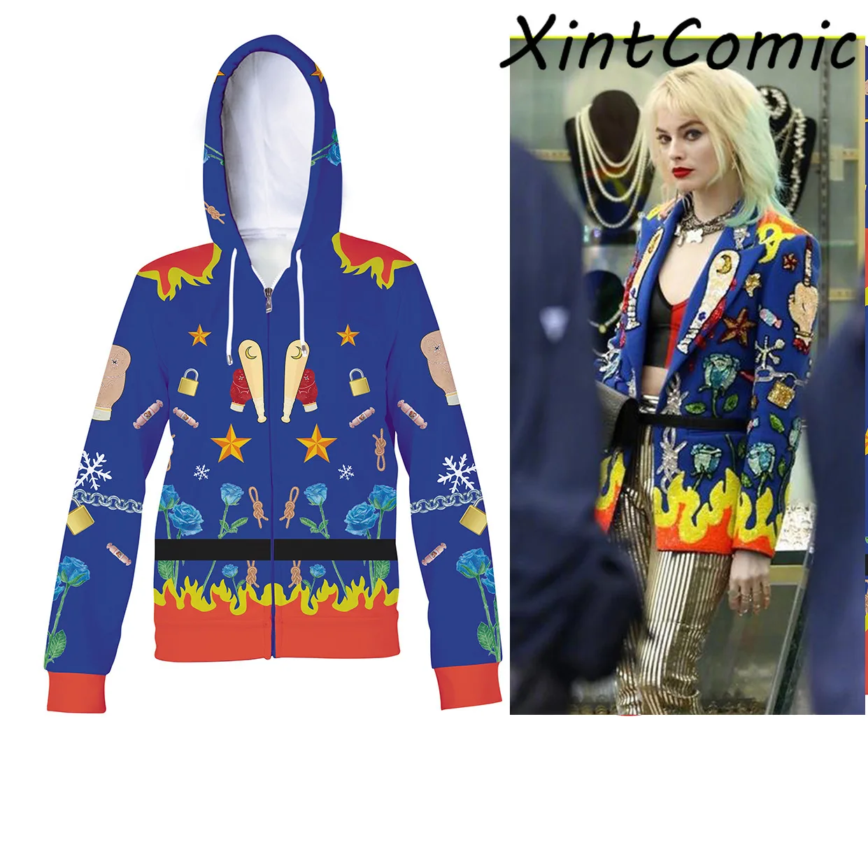 Фильм хищных птиц Толстовка Косплэй &quot Харли Квинн Марго Элиза Робби толстовка