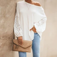 spring summer new womens fashion elegant t shirt lady casual solid color shirt female loose plus size long sleeve pullover tops