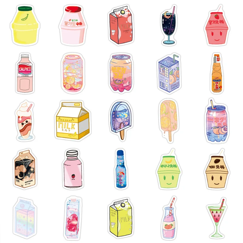 Стикеры со вкусом напитков Мультяшные граффити Детская клавиатура стикер для