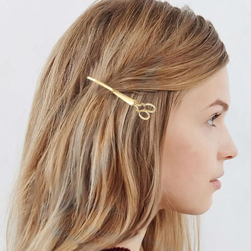 

1pc Creative Hair Accessories Scissors Shape Delicate Hair Lady SHIP Pin Clip Girls Women Decorations DROP Barrette Hair Ha I8M3