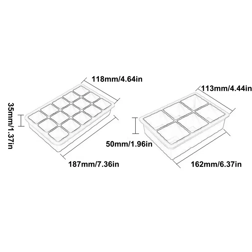 

6/15 Grid Silicone Ice Cube Mold Ice Cube Maker Flexible Silicone Ice Cube Tray with Lid Kitchen Gadgets and Accessories