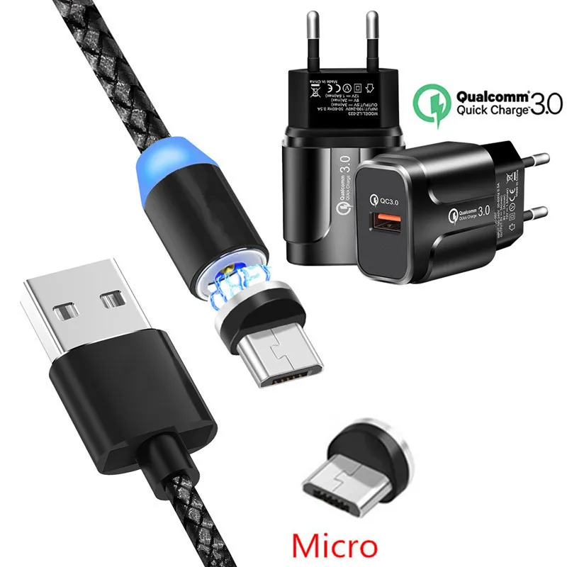 Магнитный Micro USB QC 3 0 быстрая зарядка зарядный провод для Samsung S7 J7 Prime Huawei Y5 Honor Meizu M5