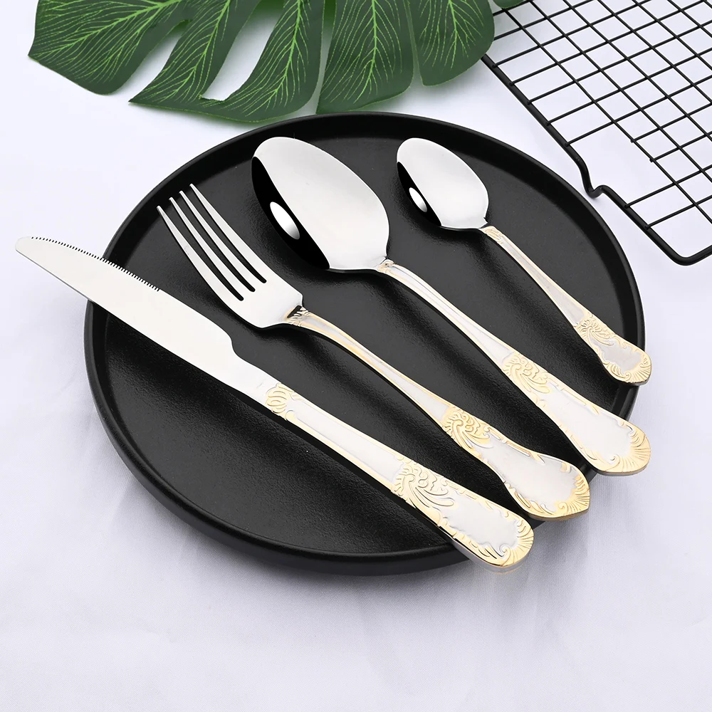 Набор столовых приборов из нержавеющей стали Royal Gold приборы для кухни нож вилка