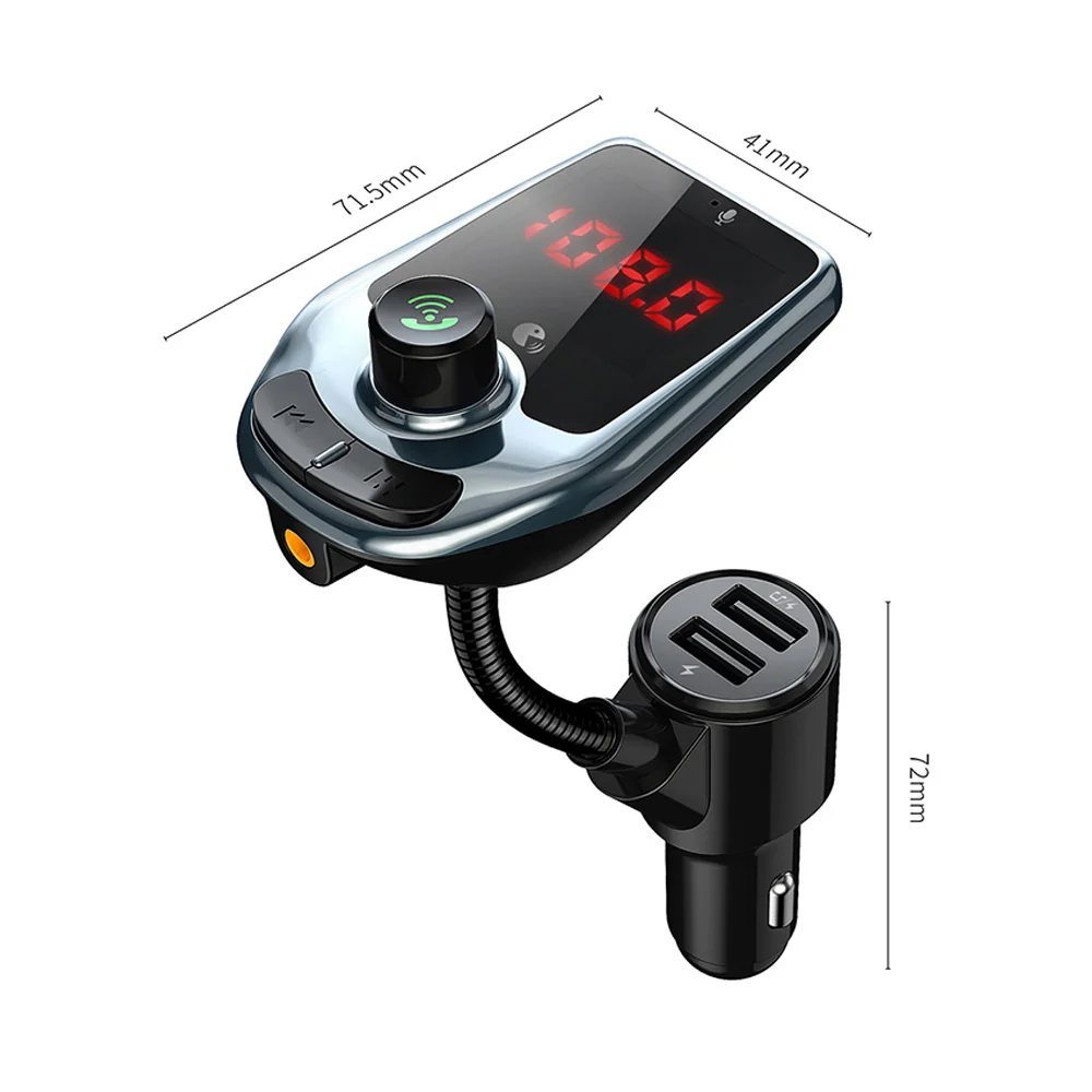 

Car FM Transmitter Hand-free Bluetooth 5.0 MP3 Player Dual USB Interface Fast Charger 3.1ACar Kit Audio Receiver