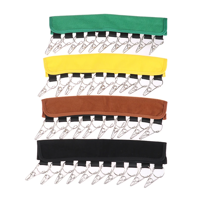 

1pcs 10 Clips Velcro Hanger Multifunctional Portable Hanger Foldable Outdoor Travel Clothes To Dry Home Organizer