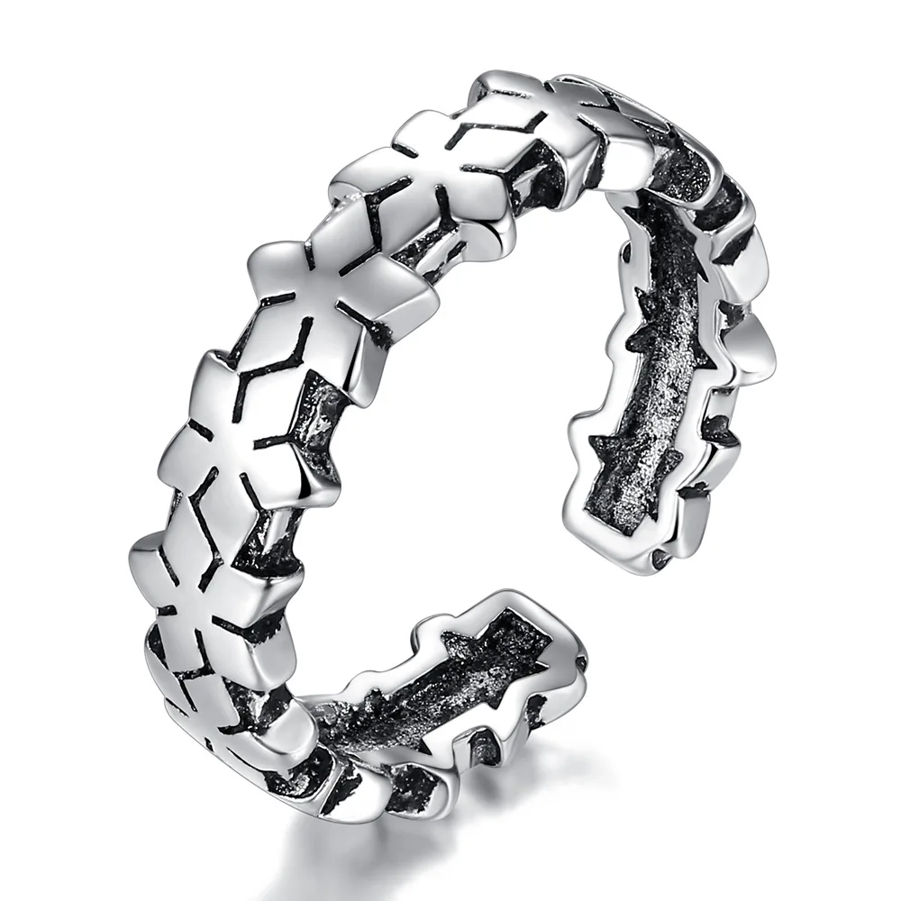 

Vintage Flower Eternity 925 Sterling Silver Adjustable Ring For Women Fashion Dainty Elegant Tibetan Turkish Geometric Jewelry