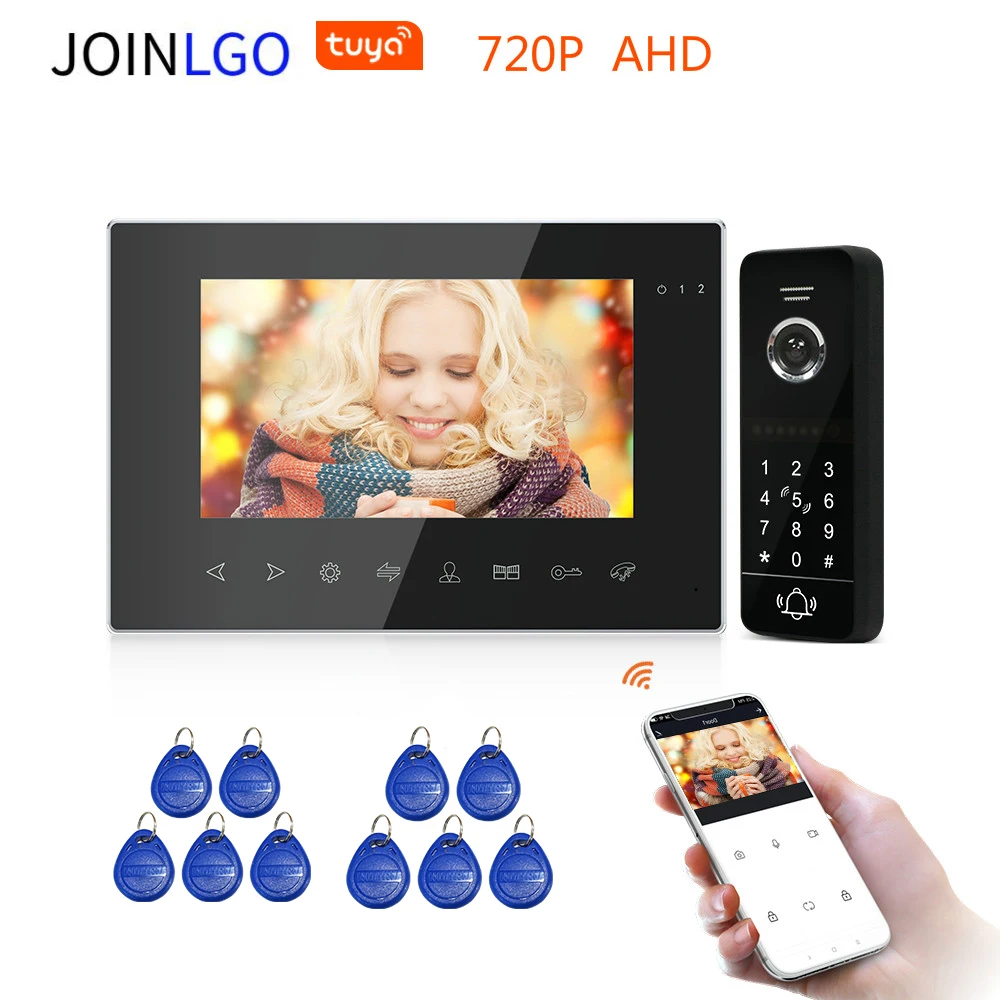 Фото Проводной 720P AHD Tuya Smart Wi-Fi видео-телефон двери дверной звонок Домофон Системы код