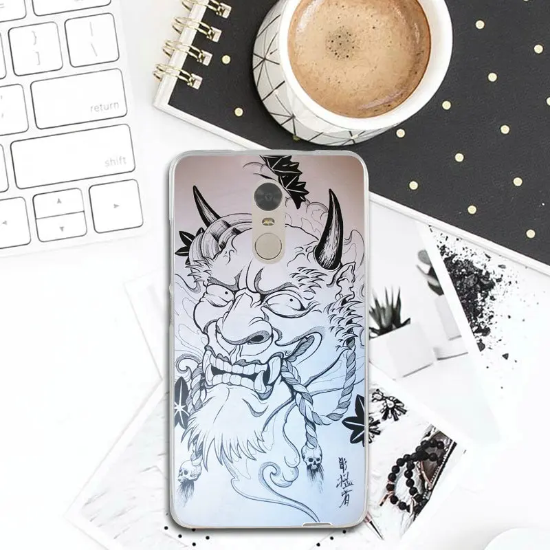 Soft TPU Phone Case Cover for Xiaomi Mi Redmi Note 3S 4 4X 4A 5 5S 5A 6 8 A1 Pro Plus Max 3 Cool Oni Hannya Demon Mask |