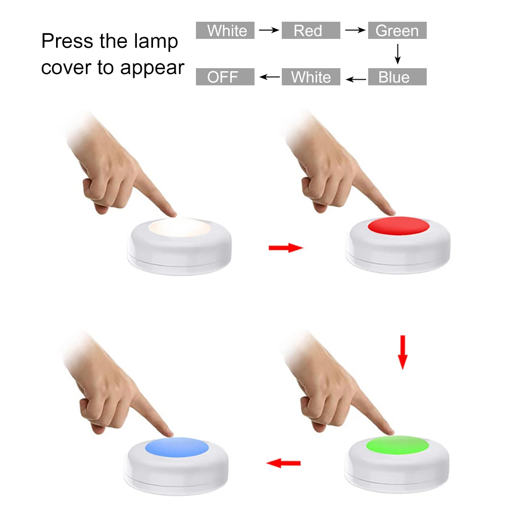 Сенсорный светодиодный светильник для шкафа с аккумулятором RGB цветной