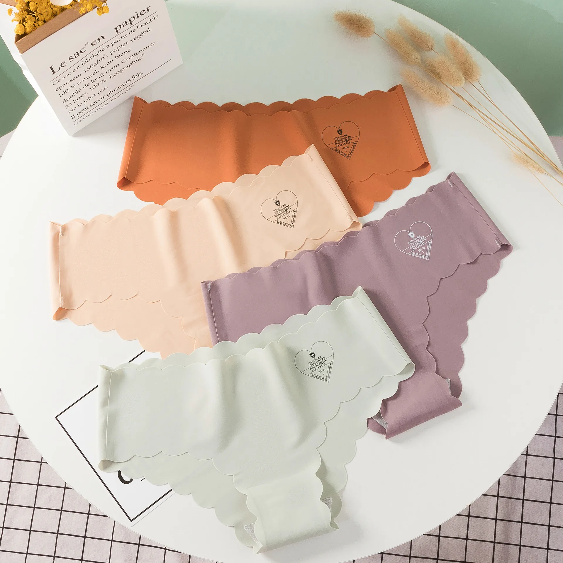

New Women Underwear Sexy Lingerie Ice Silk thin femme Panties Casual Seamless Briefs Soft Letter teen girls cute Underpants
