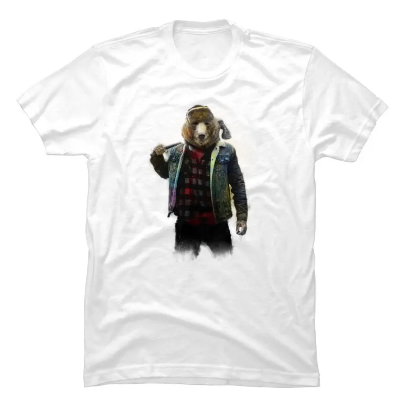 

Cowboy Bear Hip Hop T-Shirt Retro Round Neck Camisa Short Sleeve 100% Cotton Young Top T-shirts Normal Top T-shirts Homme