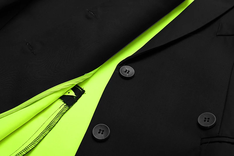 

[EAM] Women Inside Fluorescent Yellow Oversized Blazer New Lapel Long Sleeve Loose Jacket Fashion Spring Autumn 2021 1DE1115