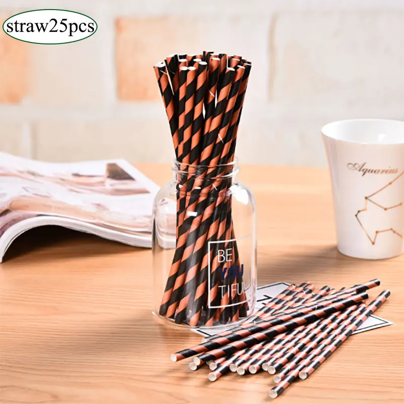 25PCS Bamboo Straw Paper Balloon Wedding Supplies Holiday Christmas Brthday Party Disposable Tableware Decoration Baby | Дом и сад