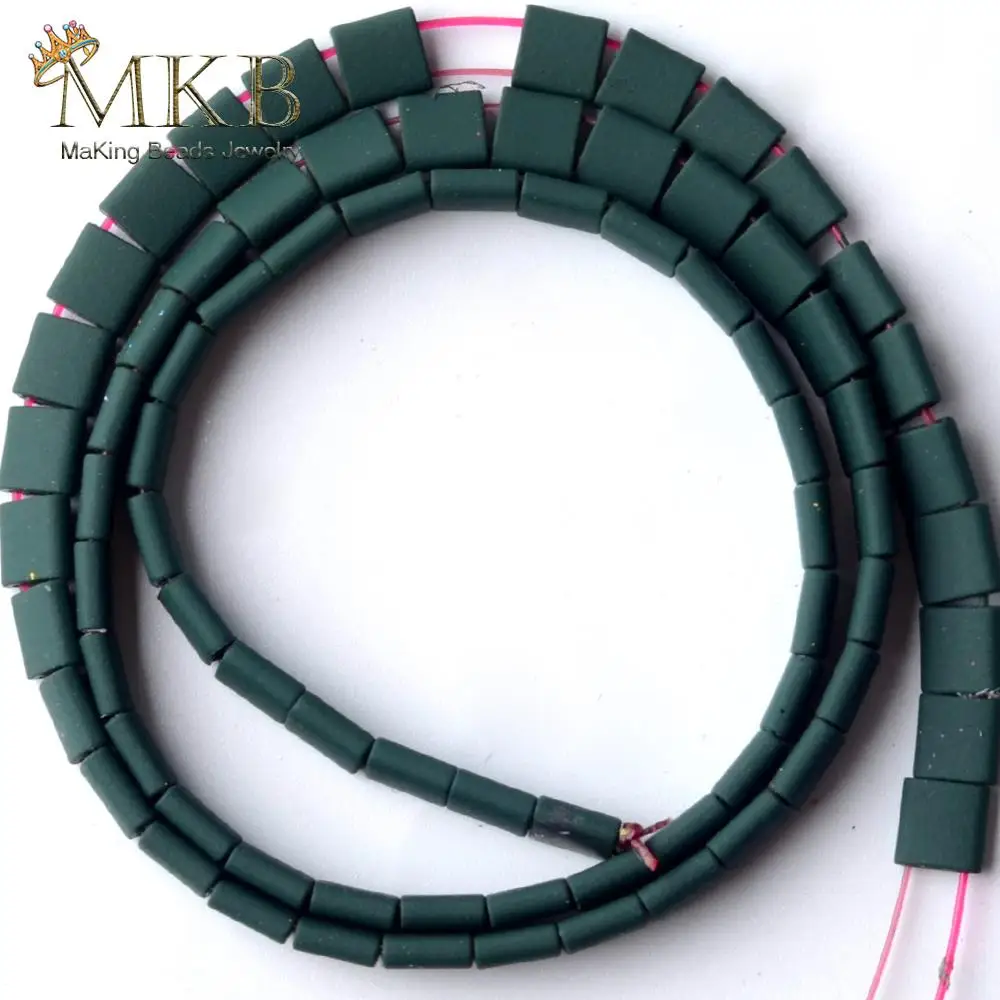 

Natural Dark Green Hematite Stone Matte Square Rubber Beads For Jewelry Making 5*5mm Space Loose Beads Diy Bracelet15" Wholesale