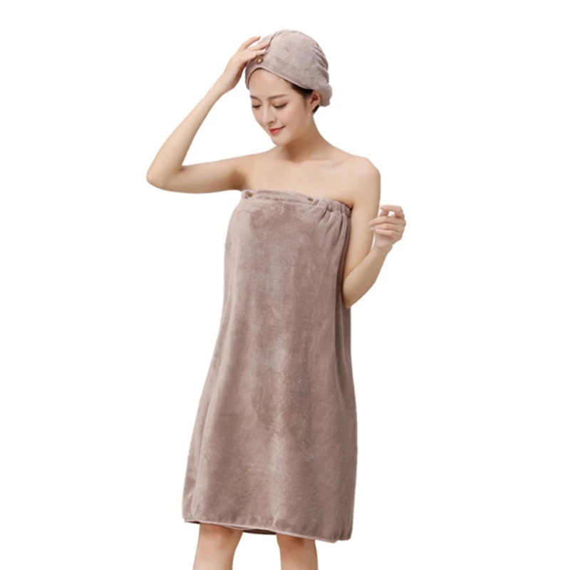 

Женское косметическое полотенце H056 с регулируемой застежкой на кнопке, банный халат из микрофибры, накидка на тело, одеяло для душа