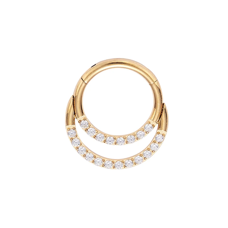 Золотое кольцо для пирсинга носа PVD ASTM F136|Украшения волос броши и украшения тела| |