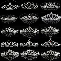 princess bride crown bridal hair accessories for women girls crystal headband wedding hair jewelry ornaments headpiece headdress