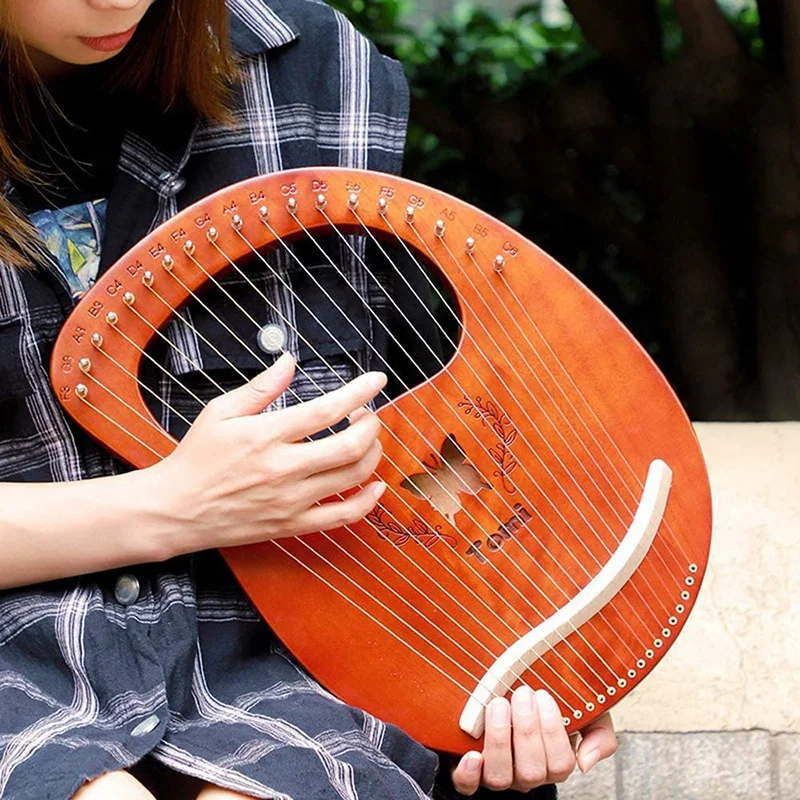 

Lyre Harp,Greek Violin,19 String Harp with Carry Bag Tuning Wrench Orchestral Harp for Music Enthusiast,Beginners,Etc