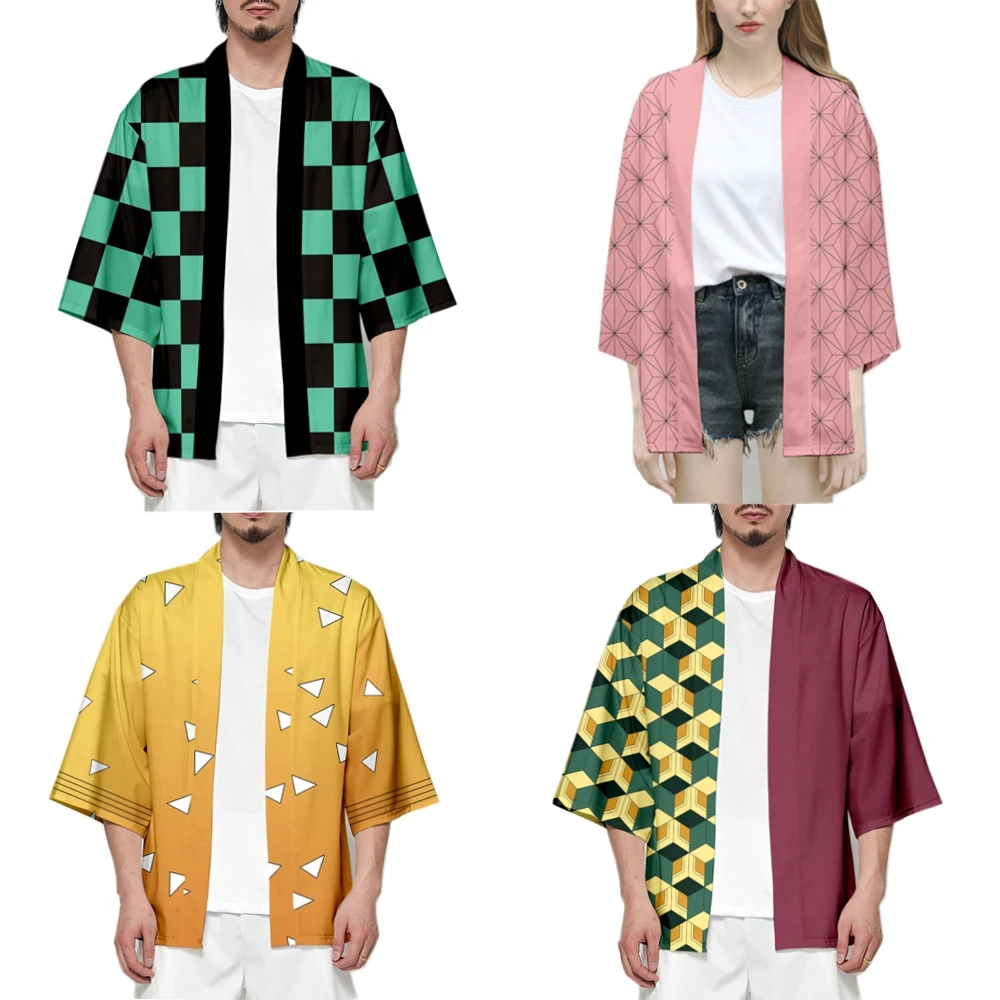 

Anime Demon Slayer Kimetsu no Yaiba Cosplay Costume Kamado Nezuko Tomioka Giyuu Cloak Jacket Haori Kimono Yukata Men Women