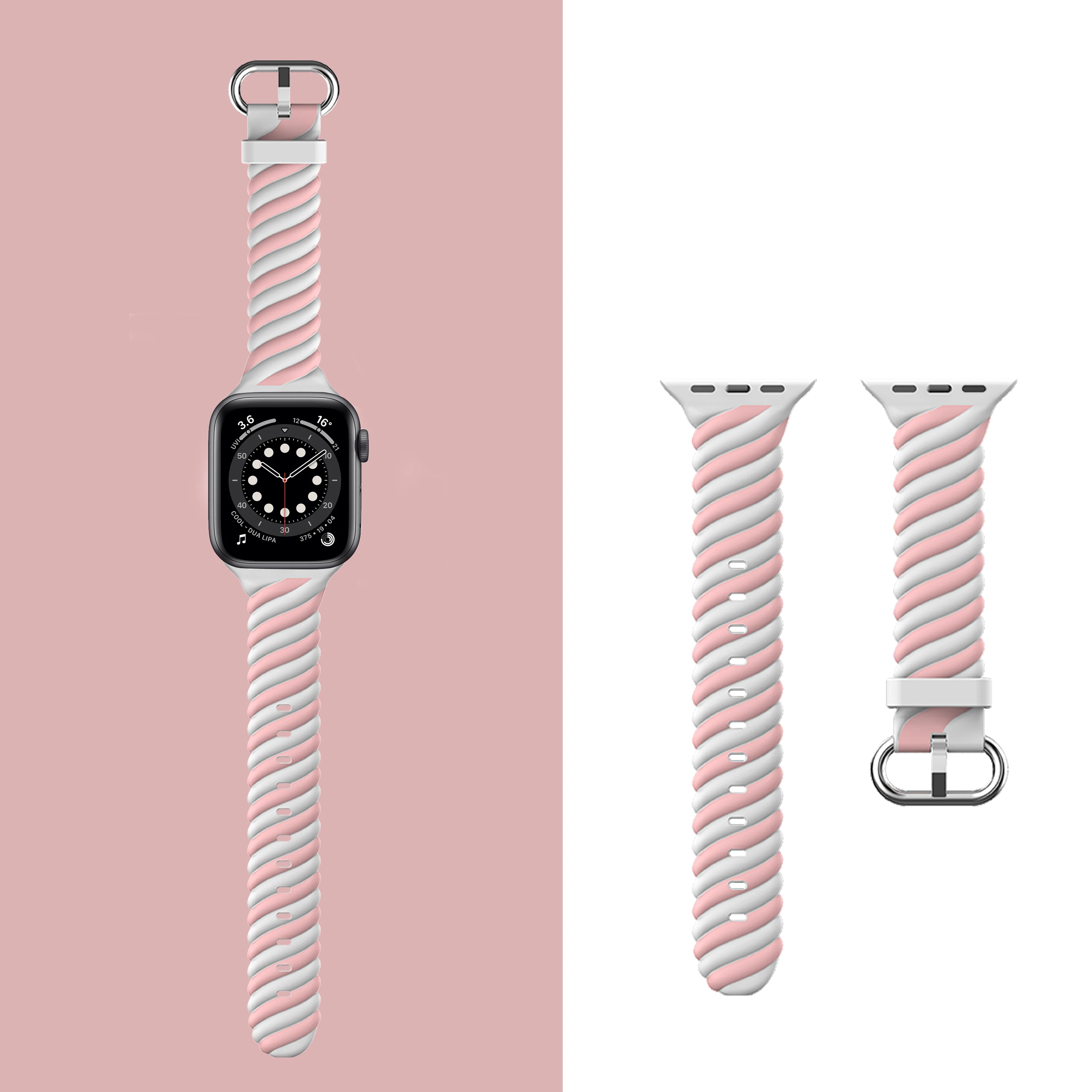 

GOOSUU 40mm Silicone twist strap for Apple Watch Band 44mm 38mm 42mm Watchband Woman Bracelet For Iwatch Series SE Accessories