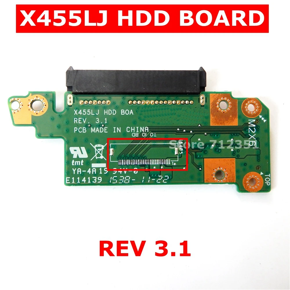 X455LJ HDD плата REV3.1 REV 2 1 Для ASUS X455 X455L X455LD X455LF X455WE жесткий диск Разъемы тест 100% ОК |