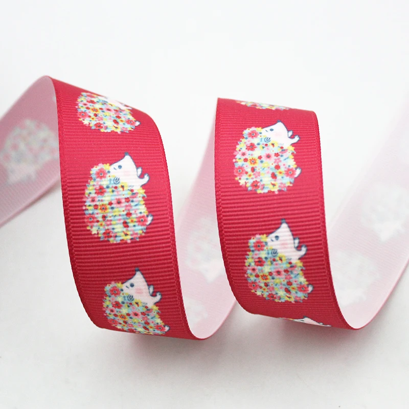 

Cartoon Hedgehog printed 9-75mm width azalea grosgrain ribbon DIY handmade materials Halloween wedding gift wrap tape ribbon