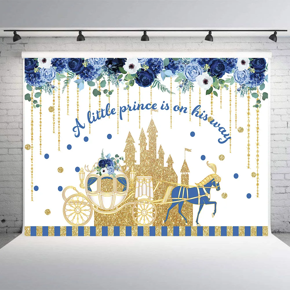 

Фон для фотосъемки детей с изображением золотого замка, карета для мальчиков, декор для вечеринки в честь Дня Рождения для фотостудии