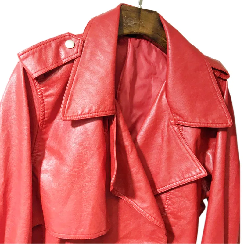 Женская мотоциклетная куртка бомбер DAYIFUN черная из искусственной кожи на молнии