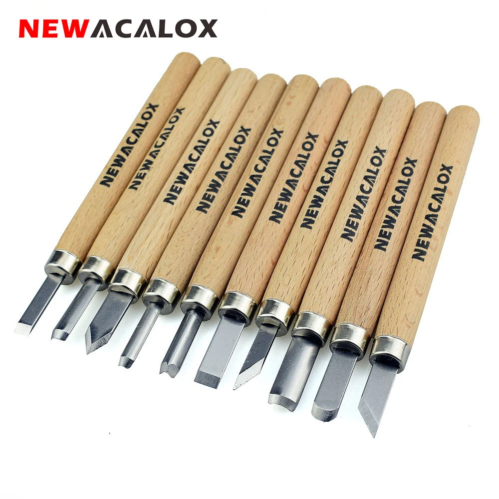 NEWACALOX 10 шт. нож по дереву Scorper резьба по дереву инструменты Режущий гравер гравировка Nicking скальпель Scribing Деревообработка хобби искусство