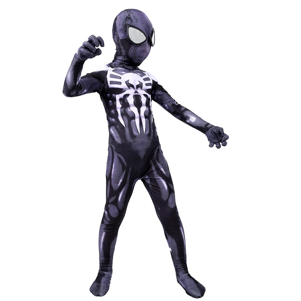 Venom/Spider-man Детский костюм из спандекса с 3D принтом черный симбиотом Веном