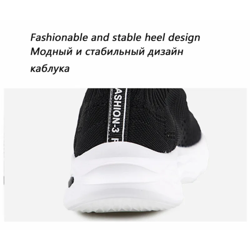 

Solid Platform Flats Sock Sneakers For Women Lightweight Walking Casual Sports Shoes Lady Breathable Soft Autumn Mesh Footwear