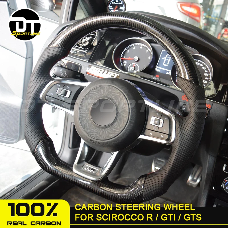 Рулевое колесо из углеродного волокна для Golf 7g ti R MK7 Je tta Pa ssat Po lo Scirocco замена 2014