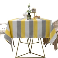 3 colors stripes splicing tablecloth cotton linen rectangular kitchen dinner table desk cloth picnic mat cover home decoration