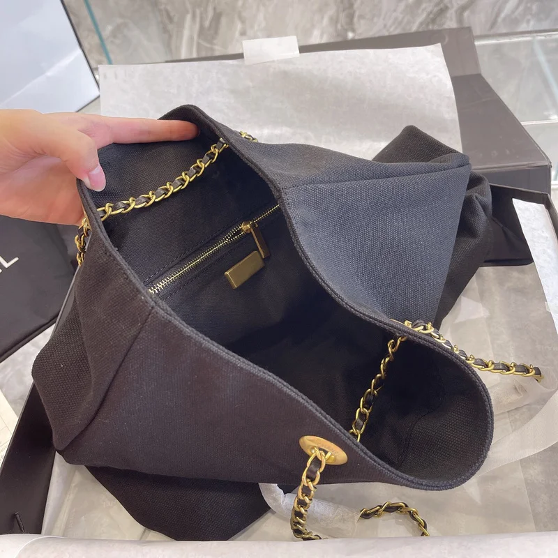 

With logo High capacity Ladies bag Shoulder bag handbag Trendy all-match high quality canvas bag Temperament package Fashion