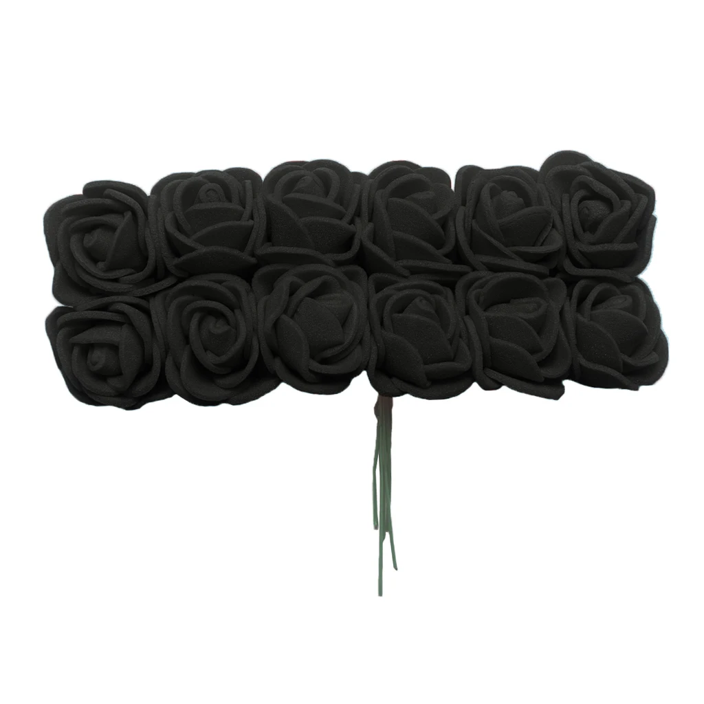 144x Искусственный цветок розы с стеблями Свадебный букет для душа украшение