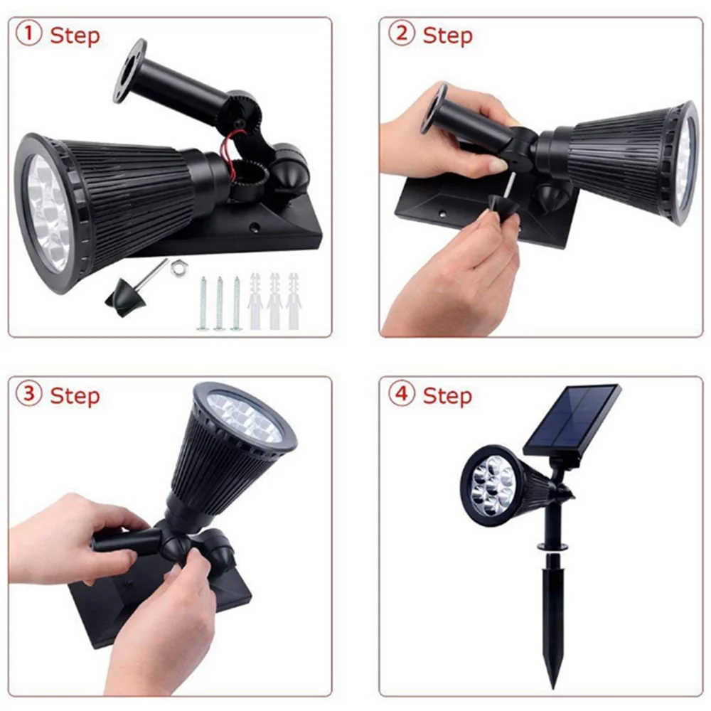 Уличная Светодиодная лампа на солнечной батарее водонепроницаемый точечный